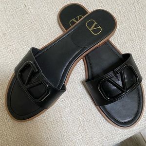 Black Valentino flat sandals